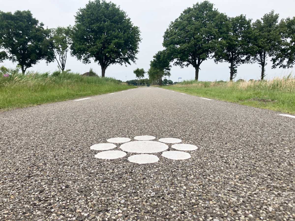 stipwerk op de weg